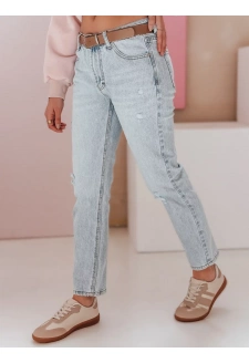 Spodnie damskie jeansowe slim fit z paskiem SLIMLEN niebieskie Dstreet UY2349