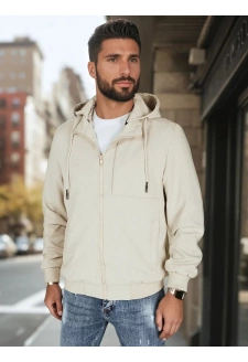 Kurtka męska przejściowa z kapturem beżowa Dstreet TX5030