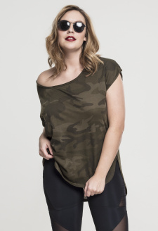 Dámské tričko Camo Back Shaped Olive camo