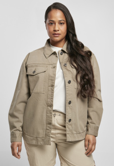 Dámská oversized košilová bunda khaki