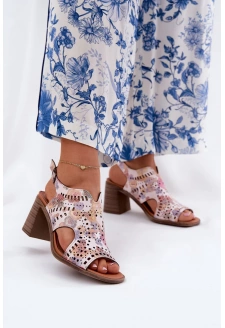 Dámské ažurové sandály na sloupku – multikolor Tosine