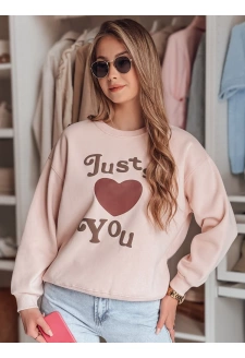 Bluza damska oversize z nadrukiem FEELME różowa Dstreet BY1473