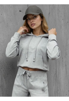 Bluza damska z kapturem jasnoszara Dstreet BY1533