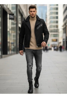 Kurtka zimowa męska ramoneska czarna Dstreet TX4660z