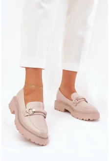 Dámské zdobené mokasíny s cyrkoniemi Patina – béžové