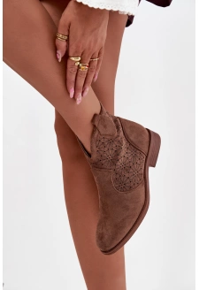 Dámské botky S.Barski – hnědé, nízký podpatek