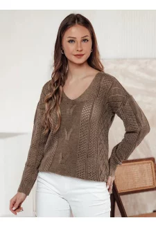 Sweter damski LACEONIA beżowy Dstreet MY2404