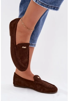 Dámské mokasíny s drobným zlatým detailem Sarivelle – čokoládové