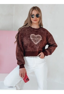 Bluza damska oversize tie-dye z sercem DESSER bordowa Dstreet BY1463