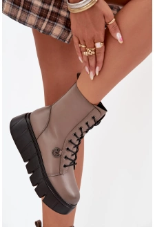 Dámské workery na platformě – tmavě béžové Vinceza 58588