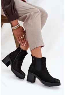 Dámské kotníkové boty Zelia na sloupku – černé