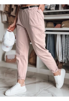 Spodnie damskie chinosy z paskiem RELCIX różowe Dstreet UY2583