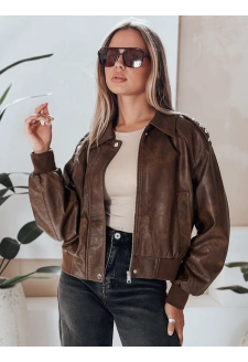Kurtka skórzana damska bomberka brązowa Dstreet TY5219