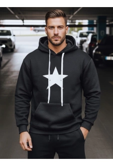 Bluza męska z kapturem czarna Dstreet BX5924