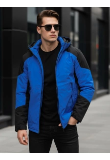 Kurtka męska zimowa z kapturem niebieska Dstreet TX5122