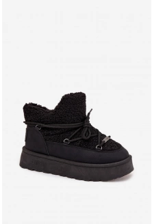 Dámské sněhule na platformě s kožešinkou (beránek) Big Star – černé