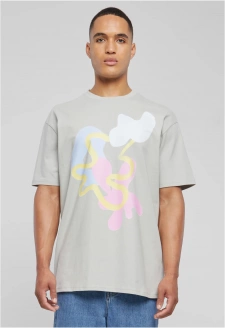 Abstraktní oversize tričko světlého asfaltu