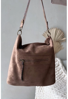 Dámská kabelka z eko semiše Deliane – béžová