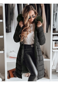 Kurtka parka damska zimowa TRENDNEL dwustronna z kapturem czarna Dstreet TY5023