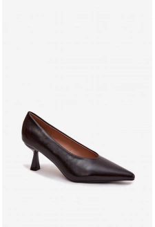Dámské lakované lodičky na jehlovém podpatku Gavrielle – čokoládové