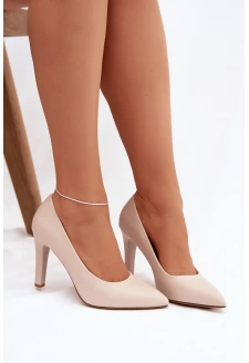 Dámské eko-kožené lodičky Sergio Leone – světle béžové