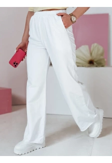 Spodnie damskie dresowe wide leg DRESLINA białe Dstreet UY2693
