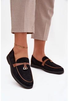 Dámské mokasíny (loafersy) z eko semiše Darwen – černé