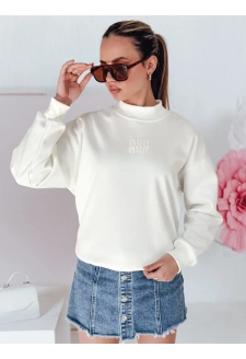 Bluza damska oversize z naszywką LOVASON ecru Dstreet BY1421