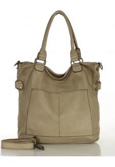 MARCO MAZZINI Béžová taupe kožená kabelka