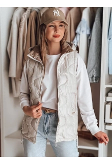 Kamizelka damska przejściowa pikowana VESOLITA jasnoszara Dstreet TY4882