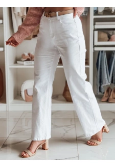 Spodnie damskie wide leg DELUSSIA białe Dstreet UY2671