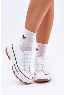 Dámské nízké trampky na platformě Aradwin – bílé