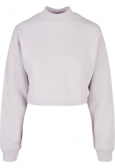 Dámský ostříhaný oversized potit High Neck Crew soft lilac