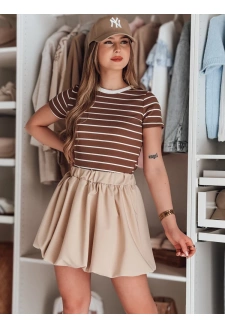 Spódniczka damska mini bombka PUFFELLA jasnobeżowa Dstreet CY0503