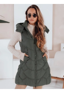 Kamizelka damska ocieplana pikowana zielona Dstreet TY5103