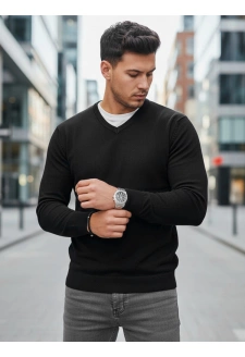 Sweter męski w serek czarny Dstreet WX2314