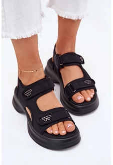 Dámské sandály se zlatými detaily – černé Luvira