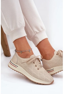 Dámské kožené lehké polobotky Artiker – béžové