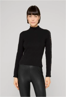 Dámská krajka pruhovaná LS černá