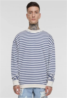 Pánská mikina Striped Crewneck - bílý písek/modrá