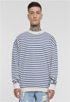 Pánská mikina Striped Crewneck - bílý písek/modrá