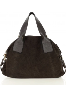 MARCO MAZZINI Tmavě hnědá kožená kabelka