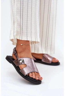 Dámské ploché sandály s ozdobným detailem Vinceza – stříbrné