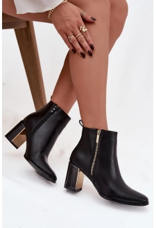 Dámské kotníkové boty na sloupku Camilyn – černé