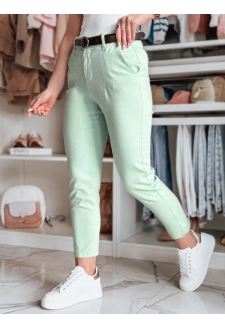 Spodnie damskie slim fit z paskiem TAIRONIK miętowe Dstreet UY2541