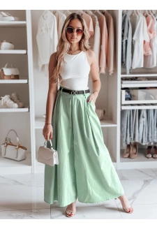 Spódnico-spodnie z paskiem FLOWES FLOWES miętowy  Dstreet UY2594
