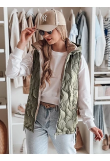 Kamizelka damska przejściowa pikowana VESOLITA zielona Dstreet TY4877