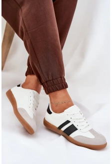 Dámské nízké sneakersy z eko kůže Nonalorin – bílé