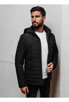 Kurtka męska przejściowa pikowana z kapturem czarna Dstreet TX5007