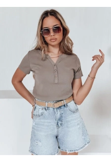 Bluzka damska one size prążkowana KISS LOOK brązowa Dstreet RY2827